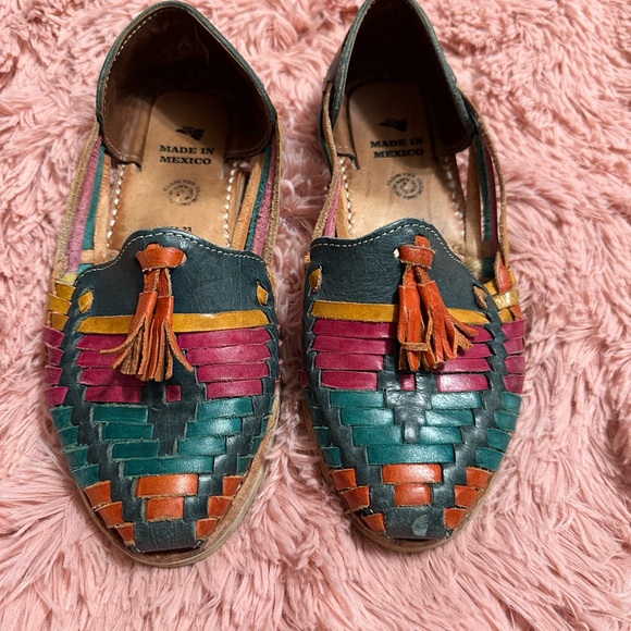 Colorful Women's Leather Sandals - Picture 1 of 6